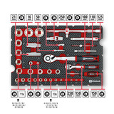 EINHELL E-Case Werkzeugkoffer Mechanik, 201-teilig, Werkzeug-Set schwarz/rot