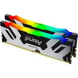 Kingston FURY DIMM 48 GB DDR5-8000 (2x 24 GB) Dual-Kit, Arbeitsspeicher silber/schwarz, KF580C38RSAK2-48, Renegade RGB, INTEL XMP