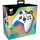 PDP Wired Controller - Ion White, Gamepad weiß/neon-blau, für Xbox Series X|S, Xbox One, PC