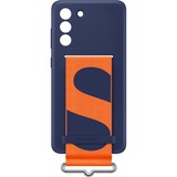 SAMSUNG Silicone cover with Strap, Handyhülle dunkelblau/orange, Samsung Galaxy S21 FE 5G