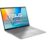 ASUS Vivobook S16 (S3607QA-SH095W), Notebook silber, Qualcomm Snapdragon X X1-26-100, Qualcomm Adreno GPU, 16 GB LPDDR5X, 1 TB (1 TB SSD), Windows 11 Home