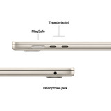 Apple MacBook Air (15") 2025 CTO, Notebook champagner, 24 GB, 512 GB (512 GB SSD), Polarstern, M4, Deutsch