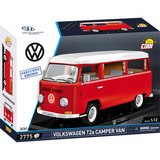 COBI Volkswagen T2a Camper Van Executive Edition, Konstruktionsspielzeug rot/weiß, Maßstab 1:12