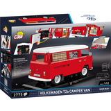 COBI Volkswagen T2a Camper Van Executive Edition, Konstruktionsspielzeug rot/weiß, Maßstab 1:12
