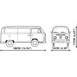 COBI Volkswagen T2a Camper Van Executive Edition, Konstruktionsspielzeug rot/weiß, Maßstab 1:12