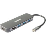 D-Link DUB-2333, Dockingstation silber, USB-A, USB-C, HDMI