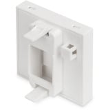Digitus 45x45 mm Frontplatte für Kabelkanäle, Blende weiß, Mit Beschriftungsfeld 