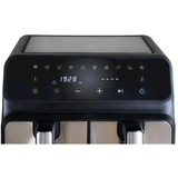 Unold Heißluftfritteuse Doppelkammer Twin Zone schwarz/edelstahl, 1.700 Watt, 2 Körbe je 4 Liter