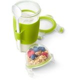 Emsa CLIP & GO Yoghurt Mug, Becher grün/transparent, 450ml