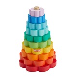 Fisher-Price Ring-Stapelspielzeug aus Holz, Geschicklichkeitsspiel 10 Holzteile