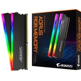 GIGABYTE DIMM 16 GB DDR4-3733 (2x 8 GB) Dual-Kit, Arbeitsspeicher grau, GP-ARS16G37, AORUS RGB, INTEL XMP