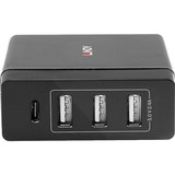 Lindy 4 Port USB Type C & A Smart Charger mit Power Delivery, 72W, Ladegerät schwarz