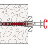 fischer Langschaftdübel DuoXpand 8x100 FUS hellgrau/rot, 50 Stück