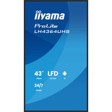 iiyama ProLite LH4364UHS-B1AG, Public Display schwarz (matt), UltraHD/4K, VA, WiFi, Fernbedienung