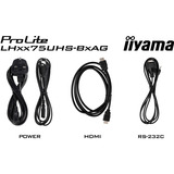 iiyama ProLite LH6575UHS-B2AG, Public Display schwarz (matt), UltraHD/4K, IPS, Lautsprecher, Daisy Chain