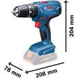 Bosch Akku-Schlagbohrschrauber GSB 18V-21 Professional solo, 18Volt blau/schwarz, ohne Akku und Ladegerät, L-BOXX