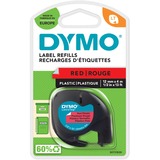 Dymo LetraTag ORIGINAL Kunststoff Schriftband schwarz auf rot S0721630