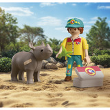 PLAYMOBIL 72025 DuoPack Tierpfleger mit Nashorn, Konstruktionsspielzeug 