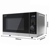 SHARP YC-PG204AE-S, Mikrowelle silber/grau