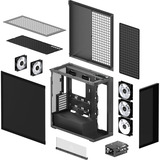 ARCTIC Xtender Mirror Black Design, Tower-Gehäuse schwarz, Tempered Glass x 2 (verspiegelt)