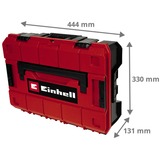 EINHELL Systemkoffer E-Case S-F incl. grid foam, Werkzeugkiste schwarz/rot, mit Rasterschaumstoffeinlage