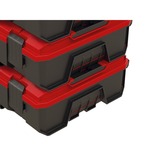 EINHELL Systemkoffer E-Case S-F incl. grid foam, Werkzeugkiste schwarz/rot, mit Rasterschaumstoffeinlage