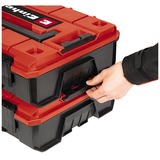 EINHELL Systemkoffer E-Case S-F incl. grid foam, Werkzeugkiste schwarz/rot, mit Rasterschaumstoffeinlage
