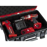 EINHELL Systemkoffer E-Case S-F incl. grid foam, Werkzeugkiste schwarz/rot, mit Rasterschaumstoffeinlage