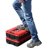 EINHELL Systemkoffer E-Case S-F incl. grid foam, Werkzeugkiste schwarz/rot, mit Rasterschaumstoffeinlage