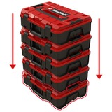 EINHELL Systemkoffer E-Case S-F incl. grid foam, Werkzeugkiste schwarz/rot, mit Rasterschaumstoffeinlage