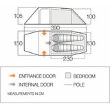 Vango Tunnelzelt F10 Xenon UL 2 Plus grün, mit großem Vorraum für Gepäck