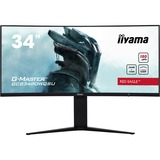 iiyama G-Master GCB3480WQSU-B1, Gaming-Monitor 86.4 cm (34 Zoll), schwarz (matt), UWQHD, VA, Curved, HDMI, DisplayPort, USB, Free-Sync, HDR, 180Hz Panel