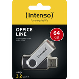 Intenso Office Line 64 GB, USB-Stick silber/schwarz, USB-A 3.2