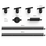 Philips HUE Perifo Basis-Set für die Decke (gerade, 4 Spots), Leuchte schwarz