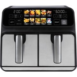 ProfiCook Doppel-Heißluftfritteuse PC-FR 1287 H edelstahl/schwarz, 2.200 Watt, 2 Körbe je 4 Liter
