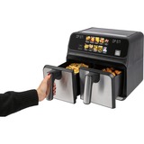 ProfiCook Doppel-Heißluftfritteuse PC-FR 1287 H edelstahl/schwarz, 2.200 Watt, 2 Körbe je 4 Liter
