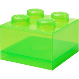 Room Copenhagen LEGO Storage Brick 4 Top Lid Translucent, Aufbewahrungsbox hellgrün/transparent