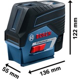 Bosch Kombilaser GCL 2-50 C Professional + RM2 + BM3, Kreuzlinienlaser blau/schwarz, Li-Ionen-Akku 2,0 Ah, in L-BOXX, rote Laserlinien, mit Halterungen
