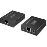 Digitus USB 2.0 CAT Extender-Set, 480 Mbps, 150 Meter, USB-Extender schwarz, Sendeeinheit + Empfängereinheit, 4 Port USB-A