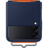 SAMSUNG Silicone Cover mit Strap, Handyhülle blau/orange, Samsung Galaxy Z Flip3 5G