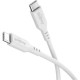 goobay USB 2.0 Silikonkabel weiß, USB-C Stecker > USB-C Stecker weiß, 1,5 Meter, PD 60 Watt