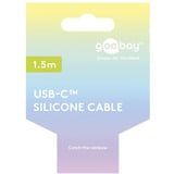 goobay USB 2.0 Silikonkabel weiß, USB-C Stecker > USB-C Stecker weiß, 1,5 Meter, PD 60 Watt