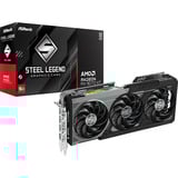 ASRock Radeon RX 9070 XT Steel Legend Dark 16GB, Grafikkarte RDNA4, GDDR6, 3x DisplayPort, 1x HDMI 2.1