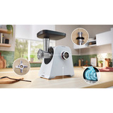 Bosch Fleischwolf MultiPower MFWS420W weiß, 500 Watt, Wurstfüller-Aufsatz