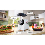 Bosch Home Fleischwolf MultiPower MFWS420W weiß, 500 Watt, Wurstfüller-Aufsatz