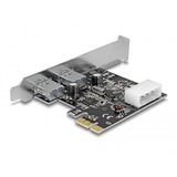 DeLOCK PCIe x1 Karte zu 2x ext. USB 3.2 Gen 1, USB-Controller 4-pin-Stromanschluss