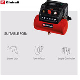 EINHELL Kompressor TC-AC 190/6/8 OF rot/schwarz, 1.200 Watt