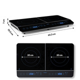 Medion LIFE Doppel-Induktionskochplatte MD 15324 schwarz, 3.500 Watt, 2x Ø 20cm