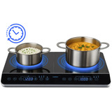 Medion LIFE Doppel-Induktionskochplatte MD 15324 schwarz, 3.500 Watt, 2x Ø 20cm
