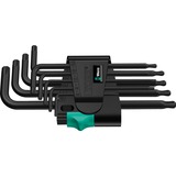 Wera 967/9 TX 1 Winkelschlüsselsatz, 9-teilig, Schraubendreher schwarz, mit Halteclip, BlackLaser-Oberfläche